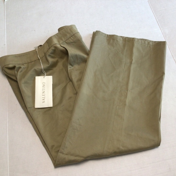 NWT VALENTINO Wide Crop Cotton/Silk Blend Utility Trousers Size 10 - Picture 2 of 9